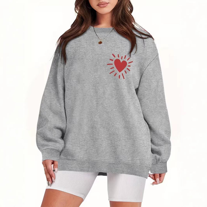 Women's sweatshirt with casual heart motif and oversized fit Lune London