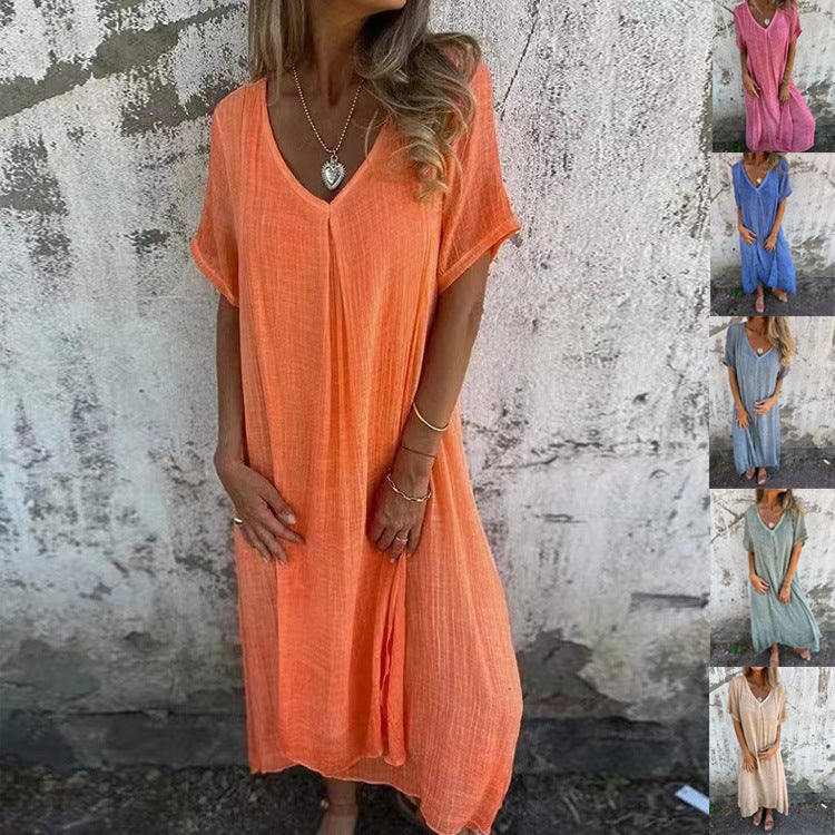 Lightweight summer dress for women with V-neck Lune London