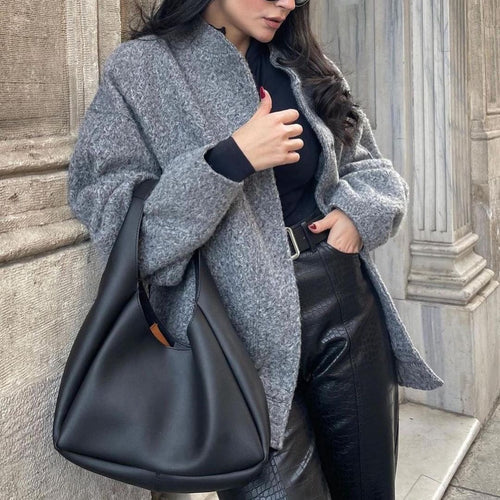 Elegant knit jacket for women with open cut and relaxed fit Amarae