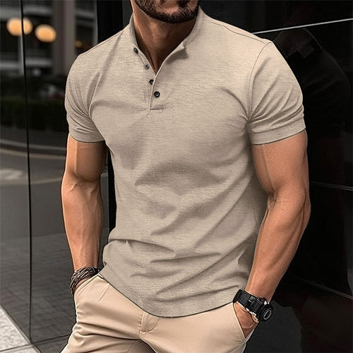 Men's Leisure Short Sleeve Henley Polo Amarae