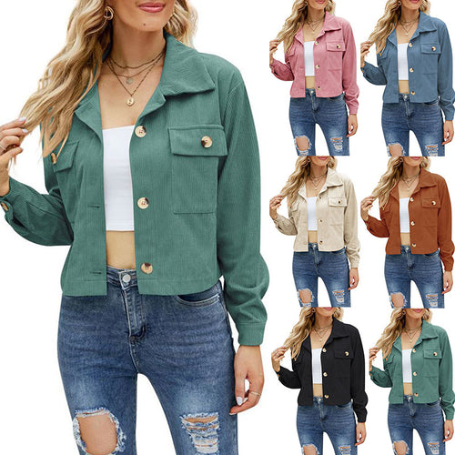 Short women's jacket with split design and side pockets Amarae
