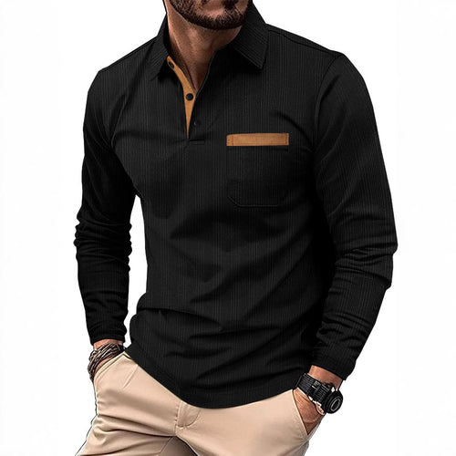 Men's long sleeve shirt in structured fabric with trendy accents Amarae