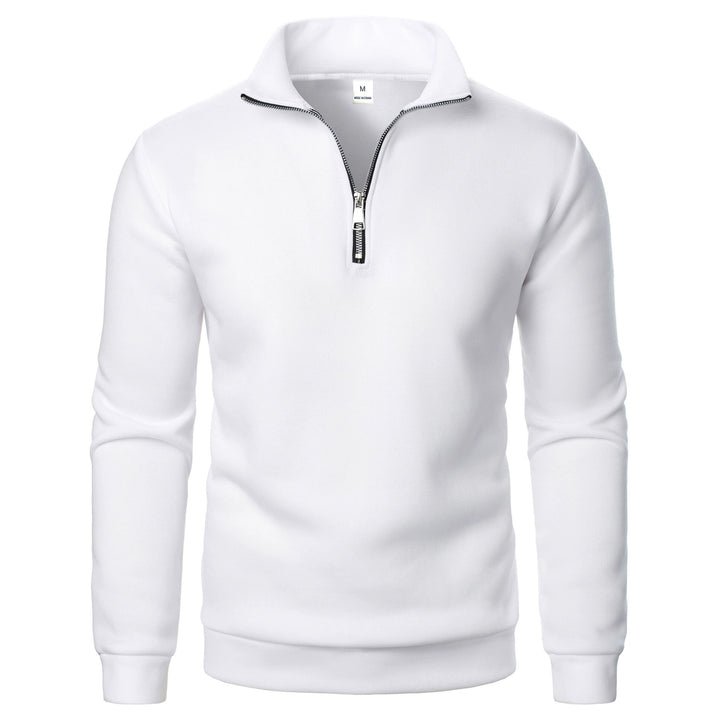 Men's fleece pullover with practical stand-up collar and zipper Chic & Stil