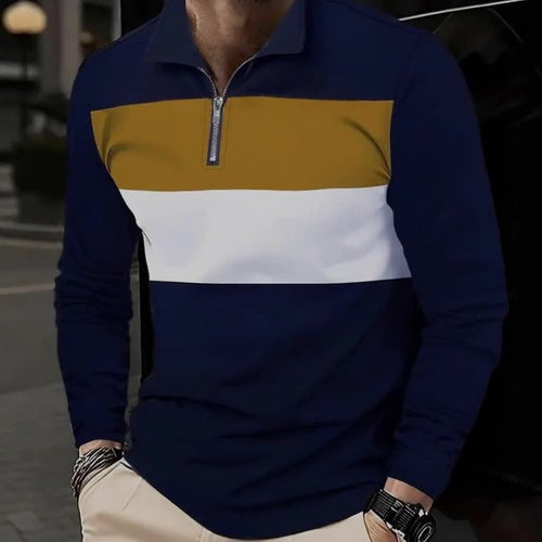 Pull-over zippé pour hommes avec une coupe de couleur tendance et un style confortable Amarae
