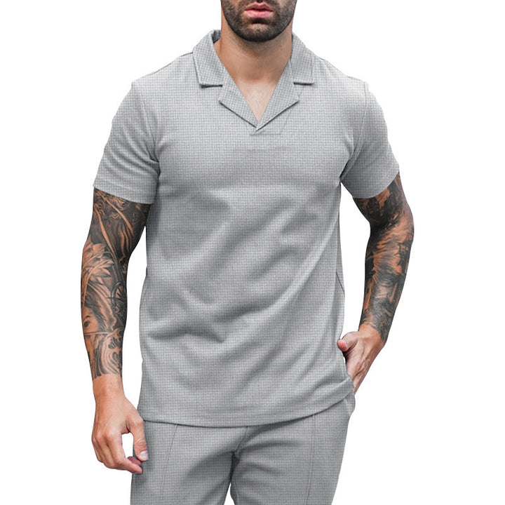 Men's short-sleeve elegant shirt with textured design Amarae