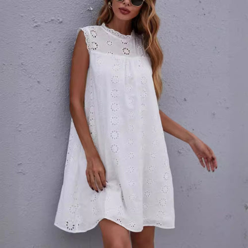 Women Embroidered Lace Tunic Dress Amarae