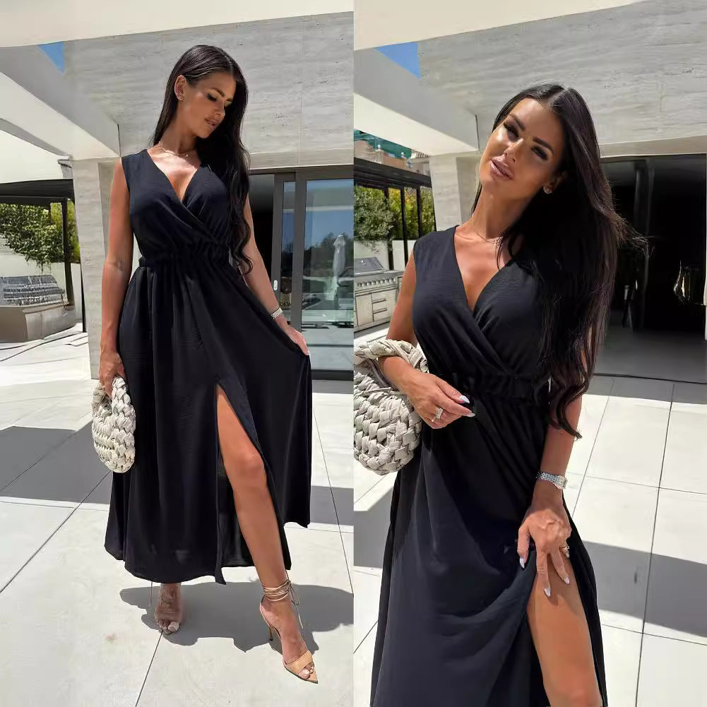 Elegant high-waisted maxi dress Lune London