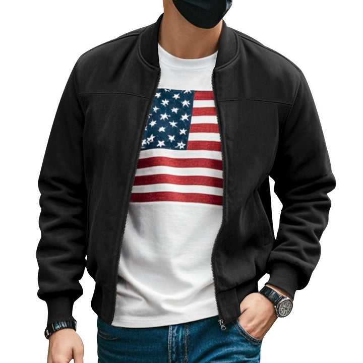 Men's casual bomber jacket with breathable inner lining and side zip pockets Chic and style