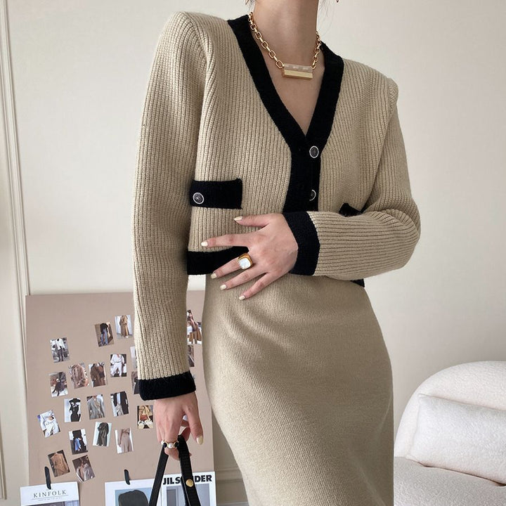 Cardigan femme avec des détails contrastants et des boutons Chic & Stil