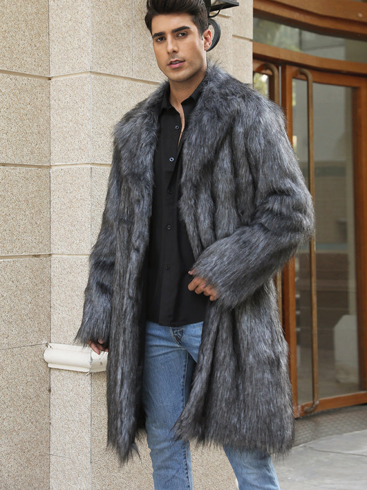 Elegant faux fur coat for men in a layered look Lune London