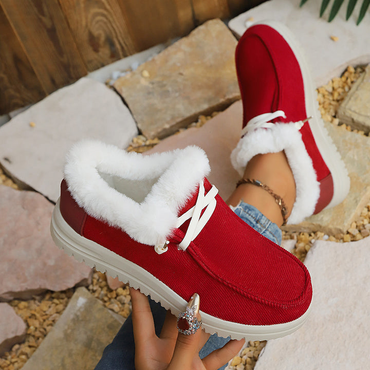 Women's Insulated Slip-On Mules with Teddy Lining and Textured Platform Sole Amarae