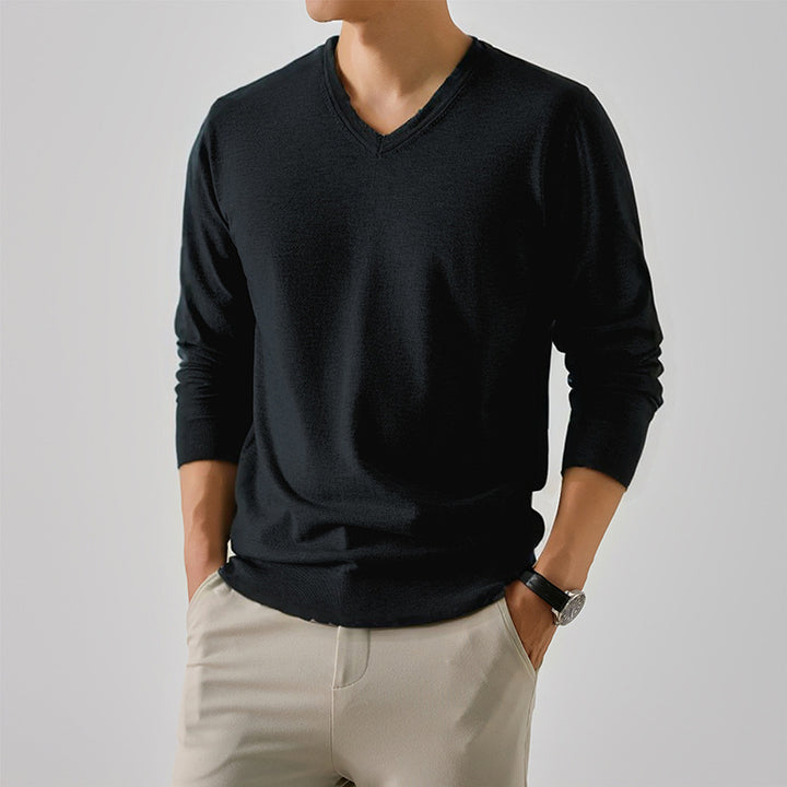 Men's long sleeve V neck T-shirt Lune London