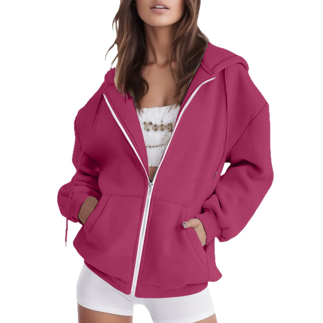 Ladies oversized hooded jacket with practical pockets Amarae