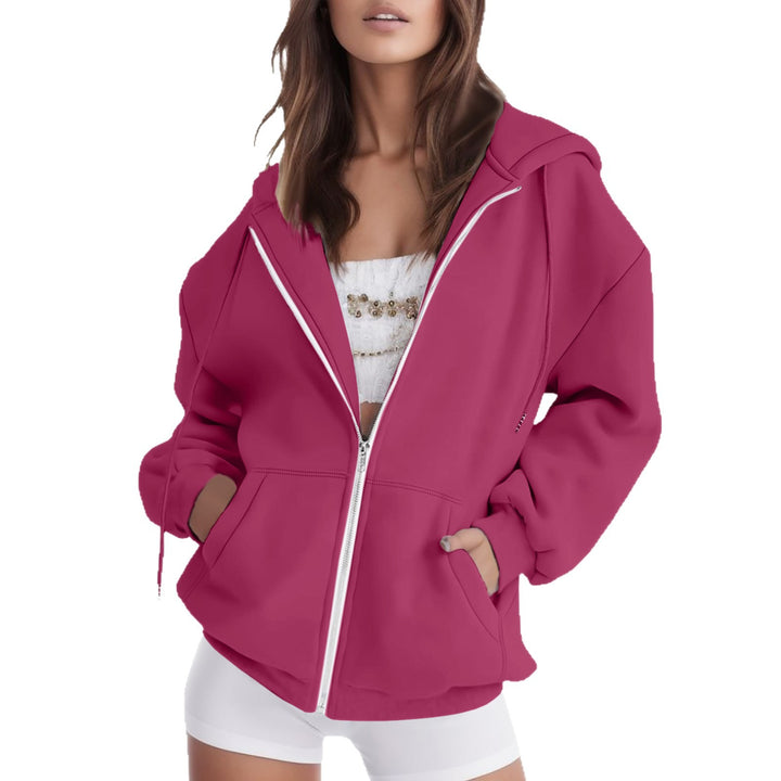Ladies oversized hooded jacket with practical pockets Amarae