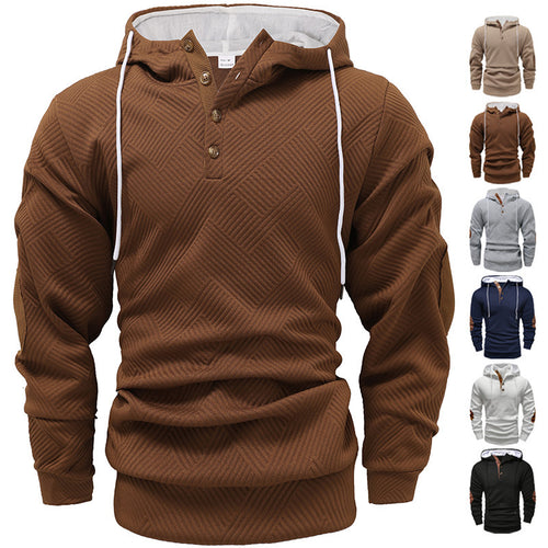 Men's sporty hoodie with unique texture design and chic stylish accents