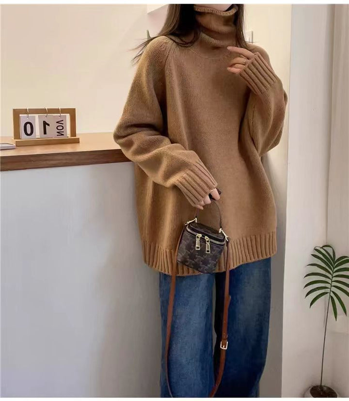 Pull à col roulé oversize pour femmes en tricot de haute qualité Chic & Stil