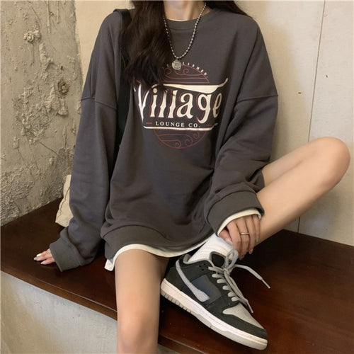 Women's casual oversized sweater with creative print and comfortable, breathable materials