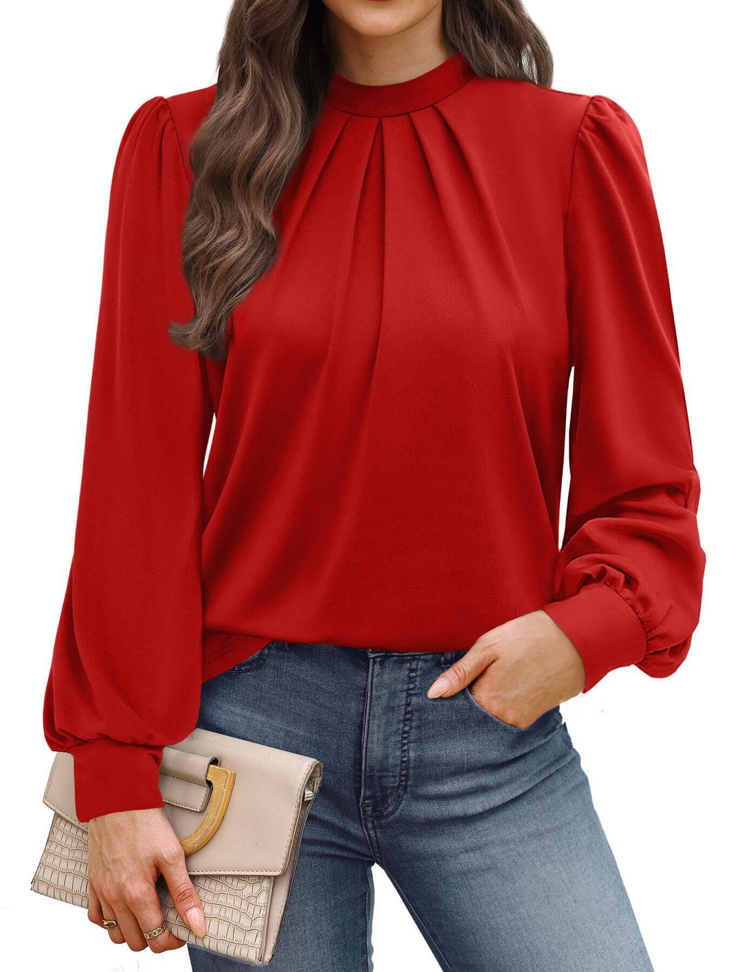 Elegant ladies blouse with puff sleeves Lune London