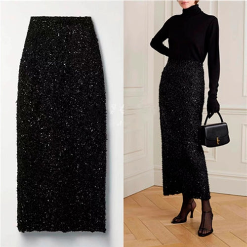Jupe Maxi Brillante pour Femmes avec Taille Haute Chic & Stil