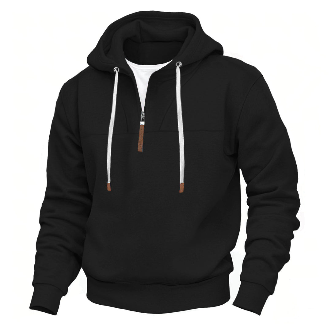 Sporty hoodie for men with half-zip and robust contrasting details Lune London