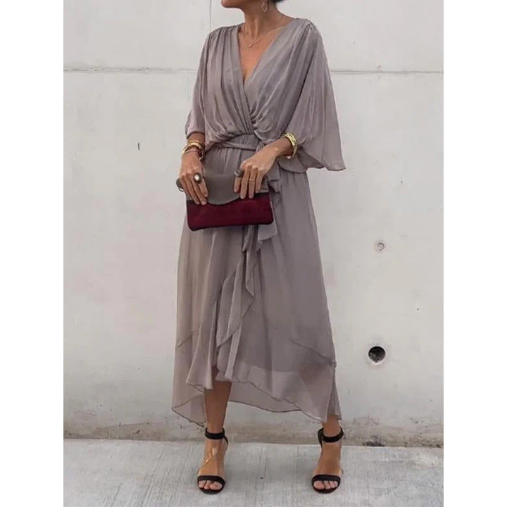 Lune London | Lacing Batwing Sleeve Asymmetrical Dress