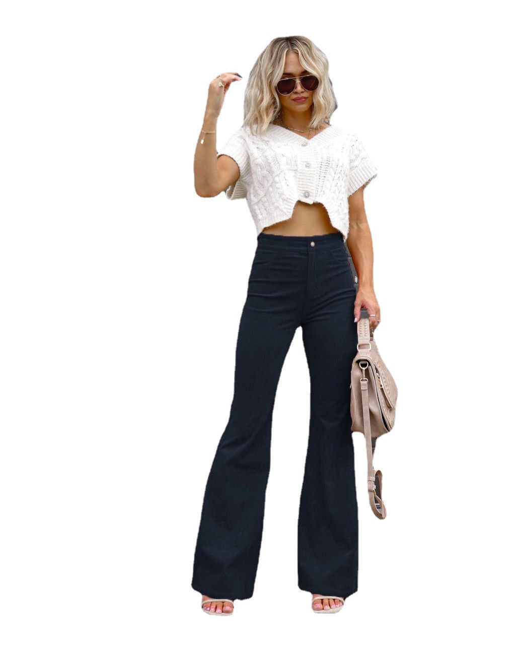 Women's Fashion High-Waisted Flared Jeans Lune London