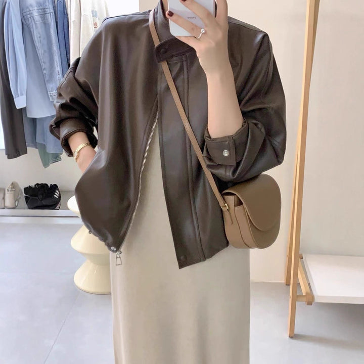 Women's Fashion Bomber Jacket made of high-quality Faux Leather Chic & Stil