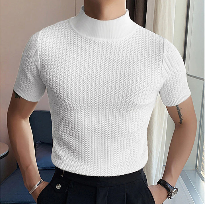 Men's high quality short sleeve t-shirt with structured design and elastic collar Amarae