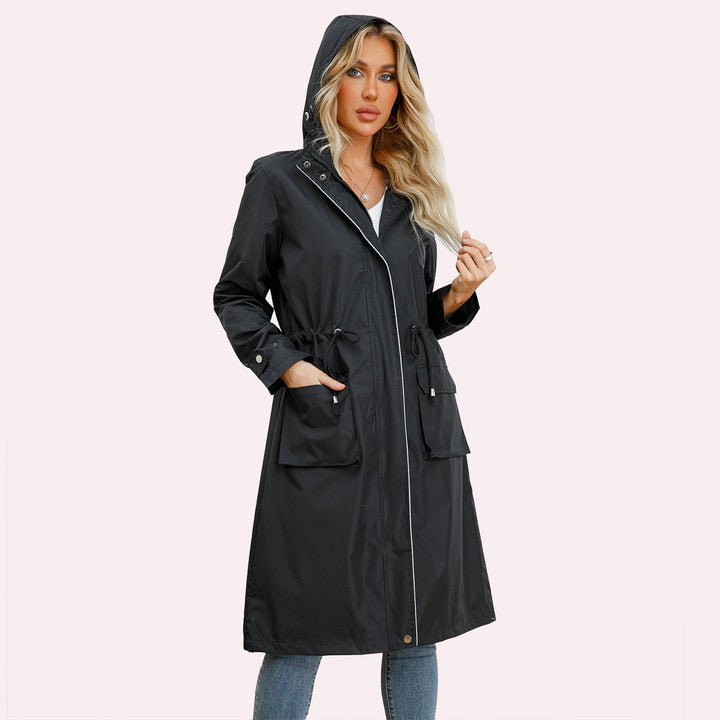 Ladies transitional water-repellent jacket with adjustable drawstring waist and high collar Lune London