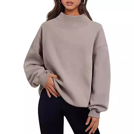 Casual pullover for ladies with high collar and wide sleeves Lune London
