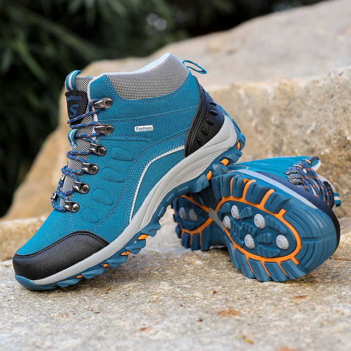 Women's ankle-high waterproof trekking hiking shoes with slip-resistant tread sole Amarae