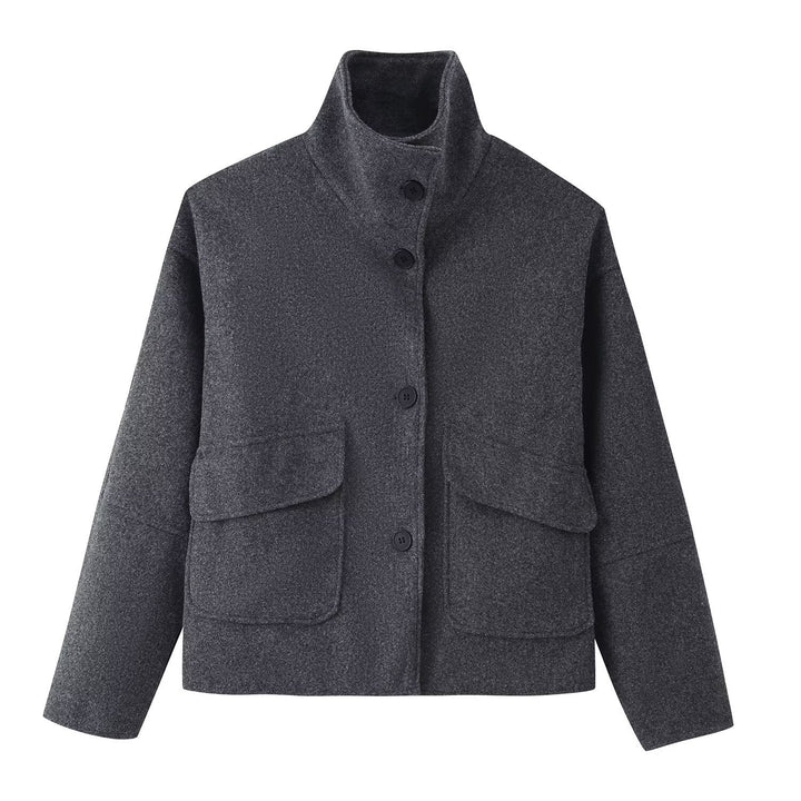 Ladies soft and stylish transitional jacket with high collar Lune London