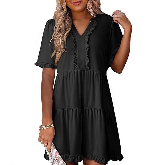 Lightweight summer dress for women with ruffle details Lune London