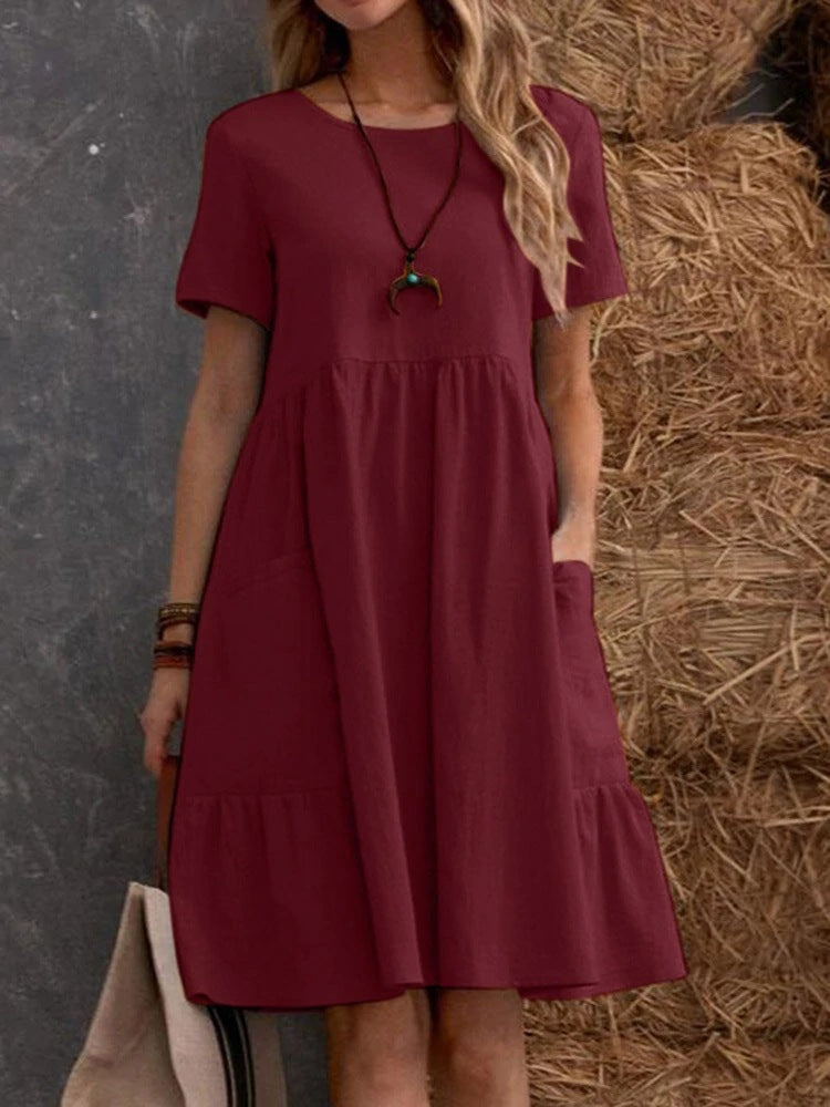Casual summer dress for women with pockets and ruffles Lune London