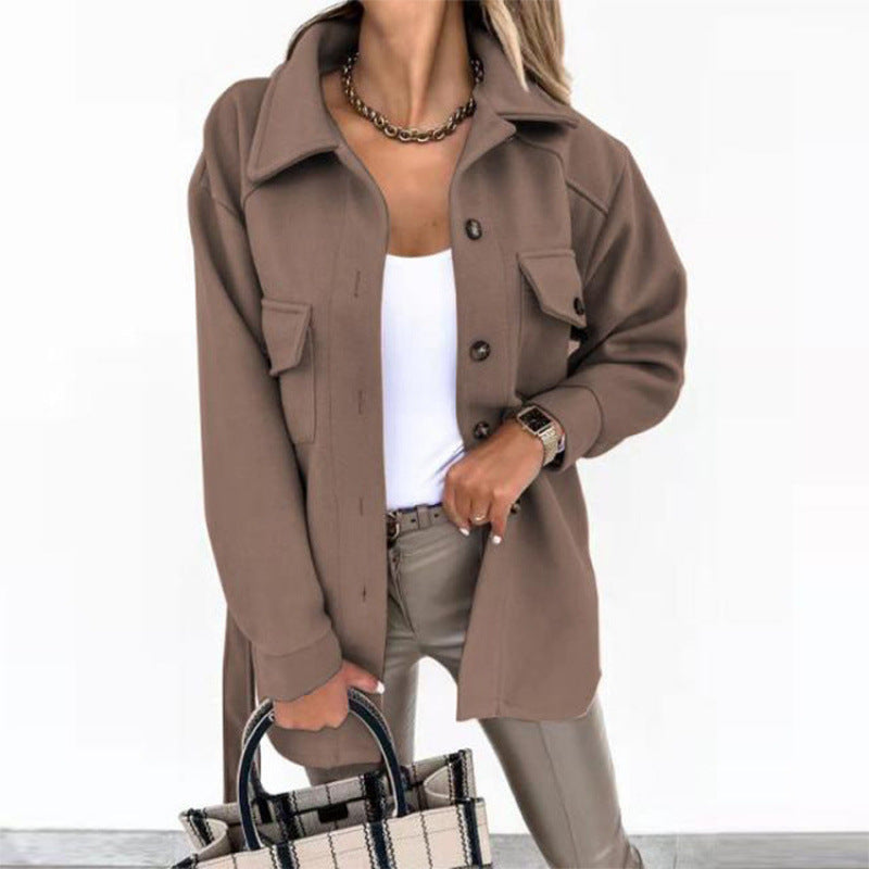 Chic and stylish ladies' oversized shirt jacket