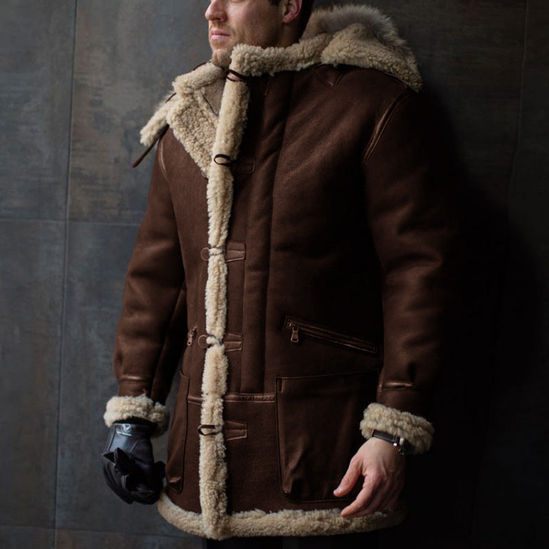 Lune London | Men's Sheepskin Coat with Hood and Practical Pockets