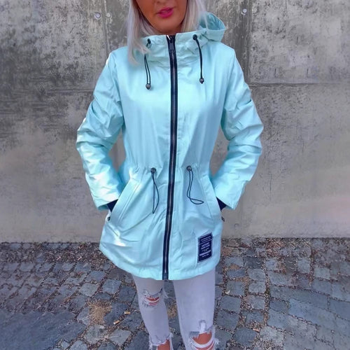 Veste de pluie décontractée pour femmes avec cordon de serrage ajustable Chic & Stil