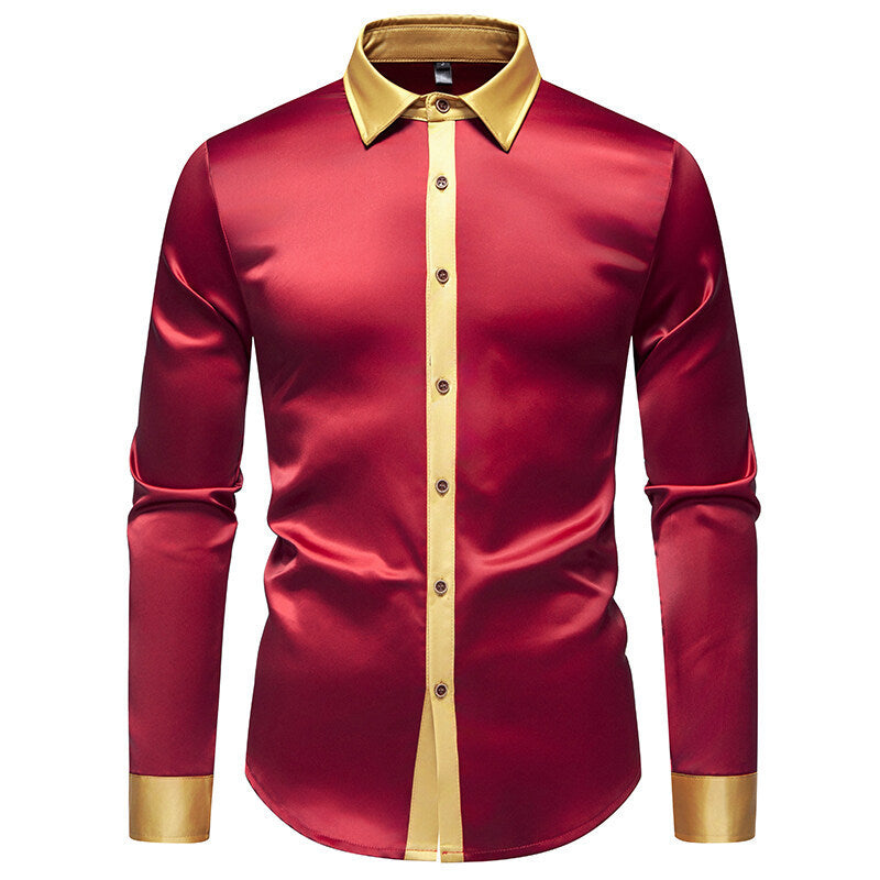 Elegant long-sleeve shirt for men with satin accents Lune London