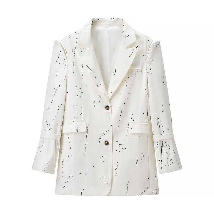 Women's Oversized Blazer with Cut-Out Shoulders and Color Splash Look Amarae