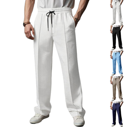 Men's casual lounge pants with elastic waistband and textured design Amarae