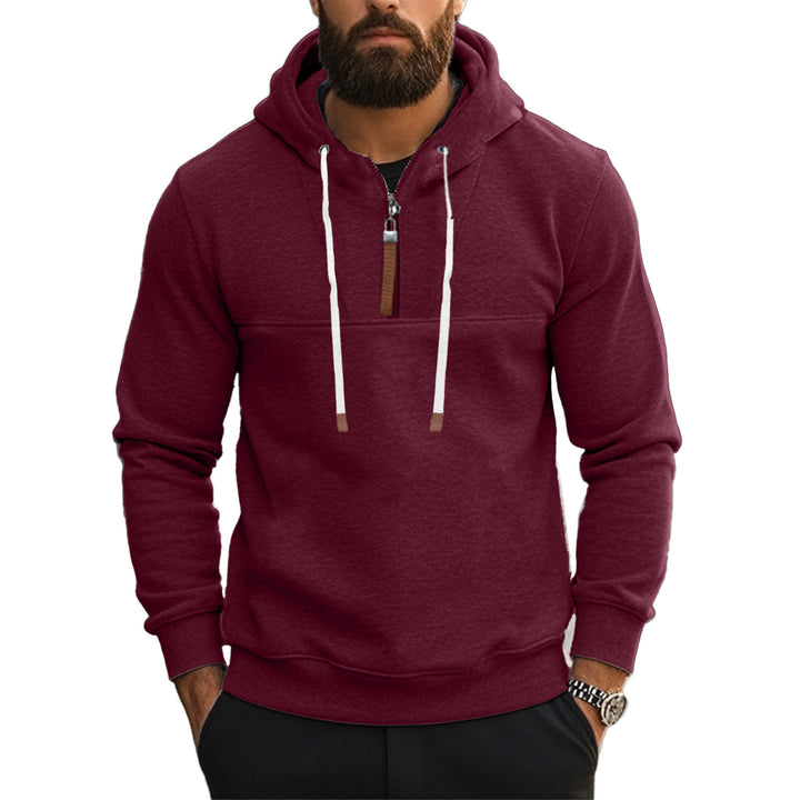 Sporty hooded sweatshirt for men with half-zip Lune London