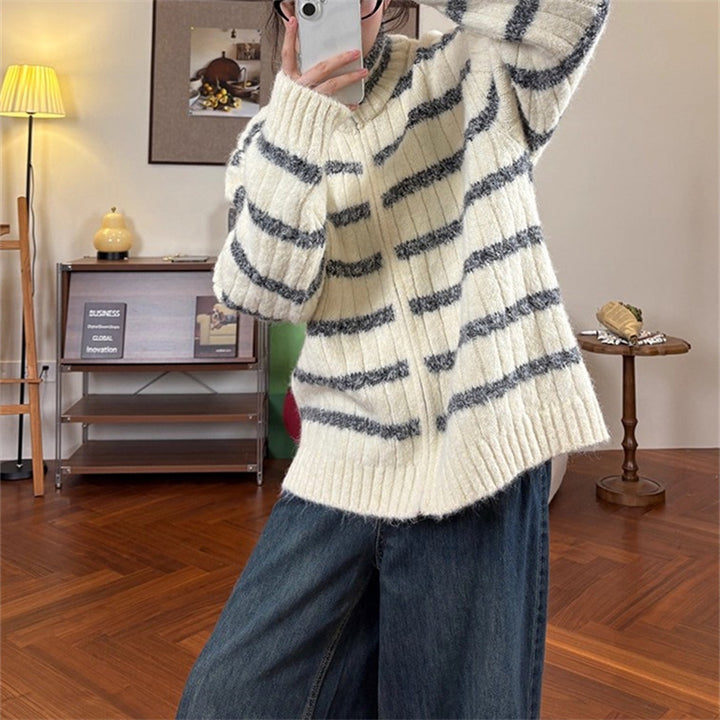 Knit sweater for women with high collar Lune London