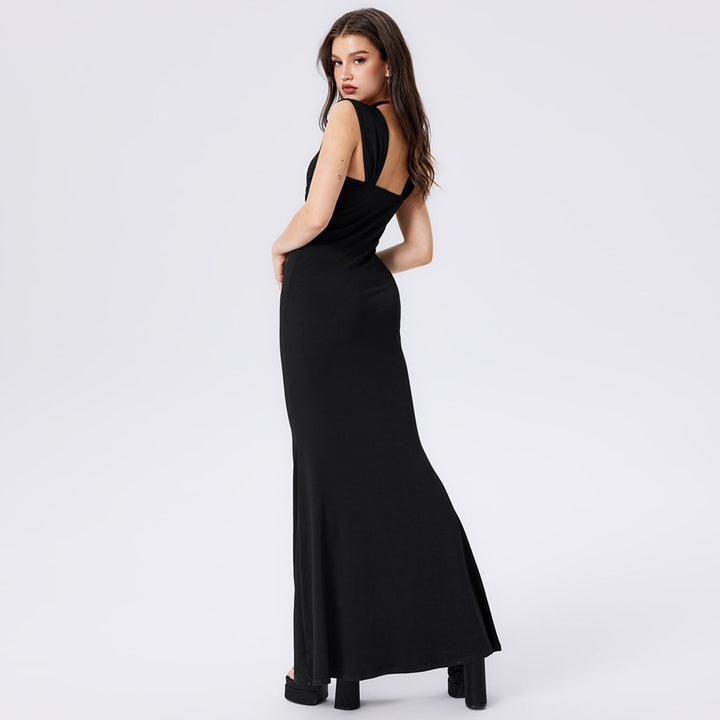 Robe maxi ajustée pour femme avec des détails drapés Chic & Stil