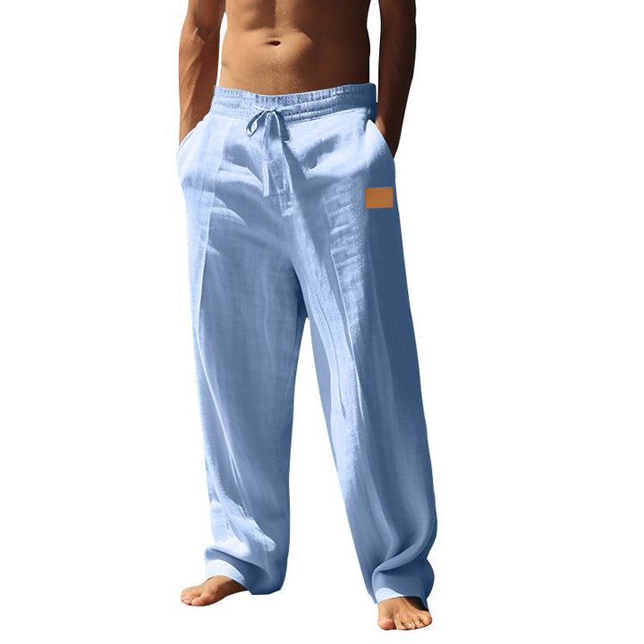 Light linen trousers for men with elastic waistband Lune London