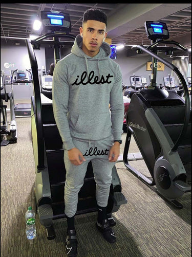 Men's hoodie and jogger pants set with catchy inscription Amarae