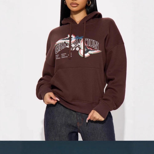 Hooded sweatshirt for women with modern graphic design Amarae