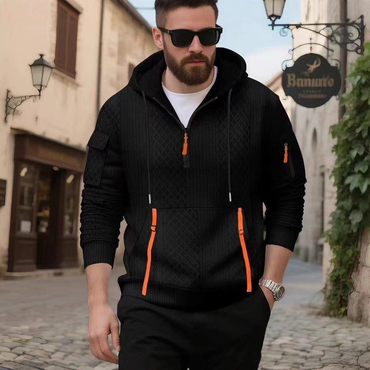 Men's trendy hoodie with textured design and practical pockets Lune London