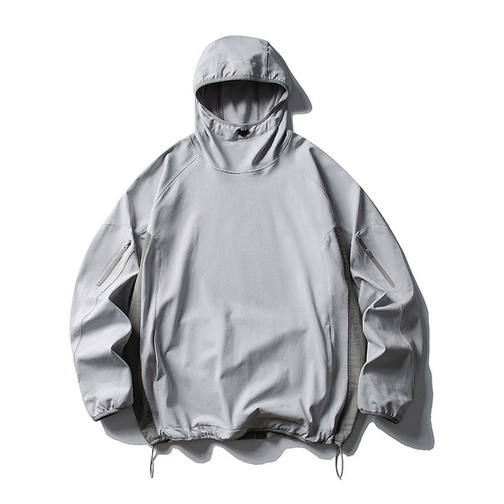 Unisex Lightweight Technical Hooded Anorak with Raglan Sleeves, Arm Pockets and Drawstring Amarae