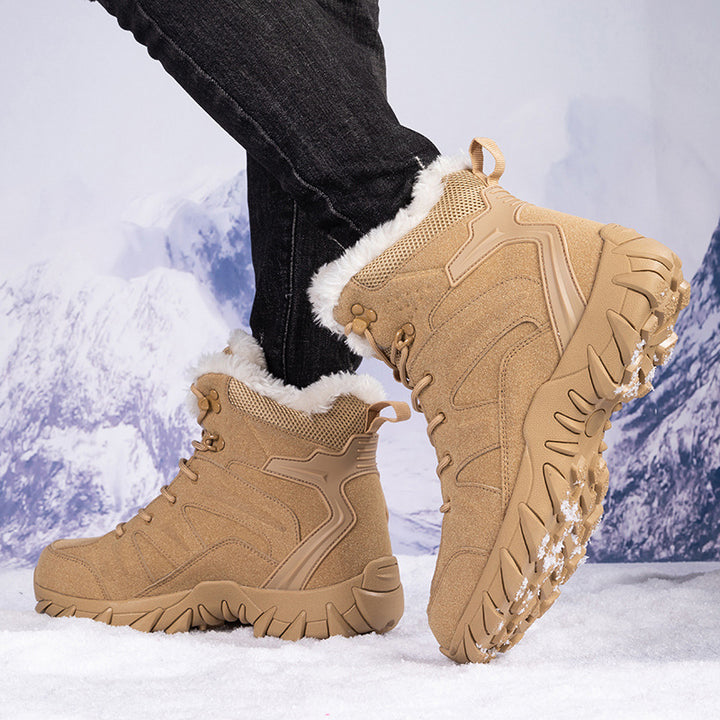 Men's Insulated Winter Trekking Boots with Faux Fur Lining and Grippy Off-Road Tread Sole Amarae