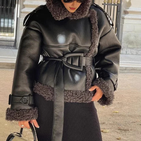 Faux fur jacket for women with stylish details and an oversized fit Amarae